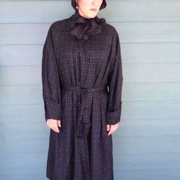 Weather Resistant Coat, London, Fog Detachable Hooded Hat, Belt Tie Vintage - Picture 5 of 17